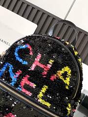 Fortok Chanel 24C Sequined Backpack Black 25x21x15cm - 5