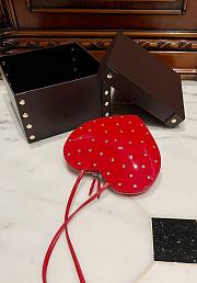 Fortok Alaia Coeur Diamond Love Bag in Red Patent Leather 21x17x5cm - 5