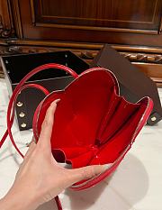 Fortok Alaia Coeur Diamond Love Bag in Red Patent Leather 21x17x5cm - 4