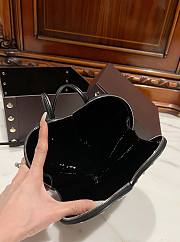 Fortok Alaia Coeur Diamond Love Bag in Black Patent Leather 21x17x5cm - 4