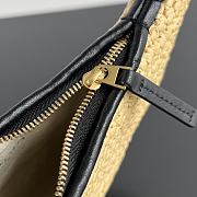 Fortok Bottega Veneta Raffia Gemelli Handbag Black 24.5x19x7cm - 4