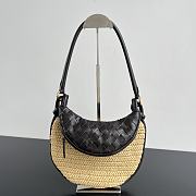 Fortok Bottega Veneta Raffia Gemelli Handbag Fondant 24.5x19x7cm - 1