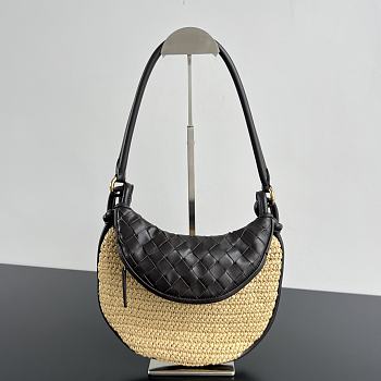 Fortok Bottega Veneta Raffia Gemelli Handbag Fondant 24.5x19x7cm