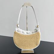 Fortok Bottega Veneta Raffia Gemelli Handbag White 24.5x19x7cm - 6