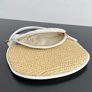 Fortok Bottega Veneta Raffia Gemelli Handbag White 24.5x19x7cm - 4