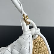 Fortok Bottega Veneta Raffia Gemelli Handbag White 24.5x19x7cm - 2