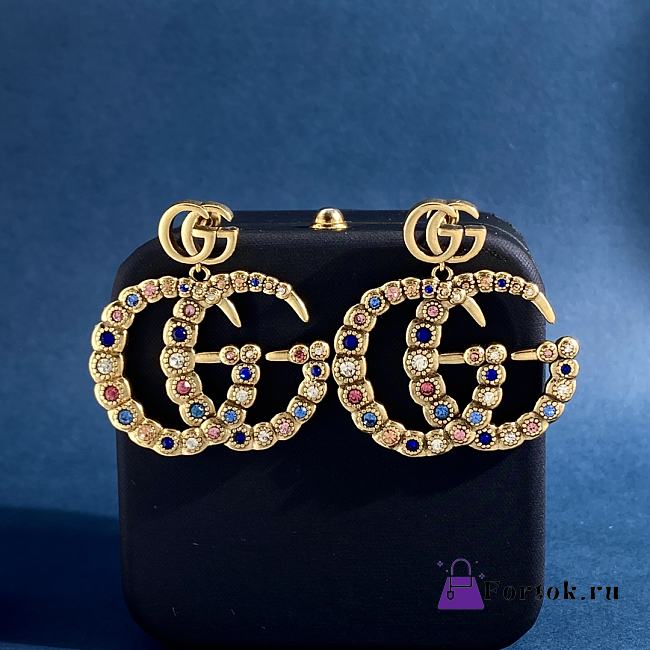 Fortok Gucci Diamond GG Logo Earrings - 1