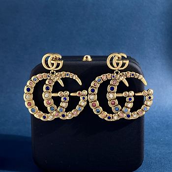 Fortok Gucci Diamond GG Logo Earrings