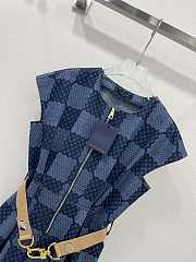 Fortok Louis Vuitton 24 Checkerboard Belt Dress Blue - 5