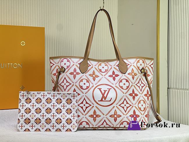 Fortok Louis Vuitton Neverfull MM Bag Coral M25317 31x28x14cm - 1