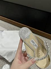 Fortok Jimmy Choo Pointed Diamond Chain High Heels Silver - 2