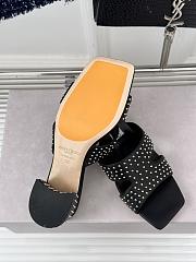 Fortok Jimmy Choo Ellison Studded Slide Sandals Black - 2