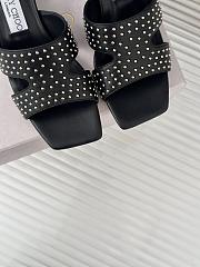 Fortok Jimmy Choo Ellison Studded Slide Sandals Black - 5