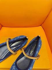 Fortok Louis Vuitton Romy Flat Ballerina Blue Denim  - 6