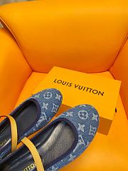 Fortok Louis Vuitton Romy Flat Ballerina Blue Denim  - 4