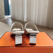 Fortok Hermes Iconique 60 Sandals in White - 5