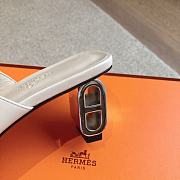 Fortok Hermes Iconique 60 Sandals in White - 2