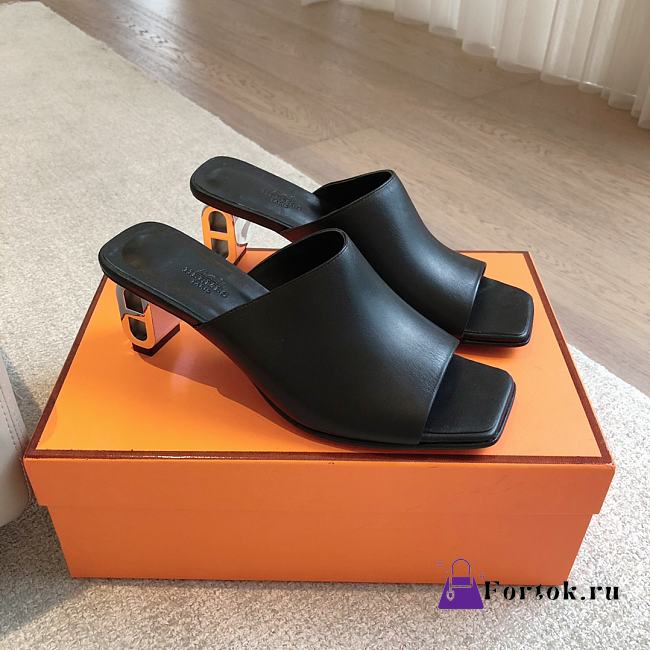 Fortok Hermes Iconique 60 Sandals in Black - 1