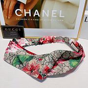 Fortok Gucci Silk Headband Red/Blue Flower - 5