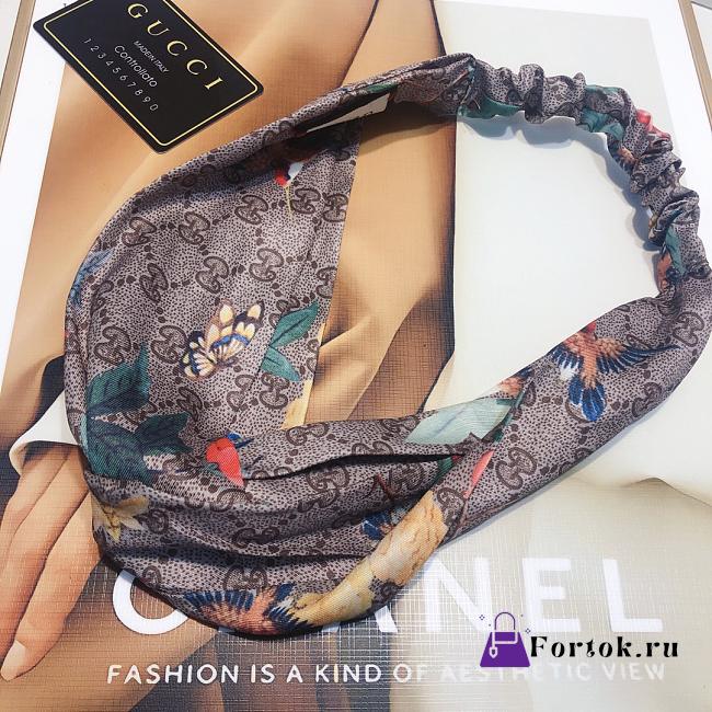 Fortok Gucci Silk Headband Brown - 1