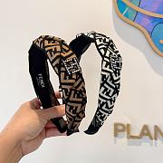 Fortok Fendi 2024 Diamond Logo Headband Black and Brown/White - 1