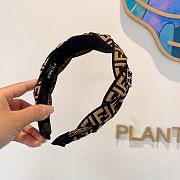Fortok Fendi 2024 Diamond Logo Headband Black and Brown/White - 3