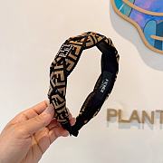 Fortok Fendi 2024 Diamond Logo Headband Black and Brown/White - 2
