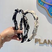 Fortok Chanel Pearl CC Logo Headband Black/White - 1