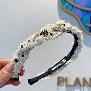 Fortok Chanel Pearl CC Logo Headband Black/White - 2