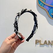 Fortok Chanel Pearl CC Logo Headband Black/White - 4