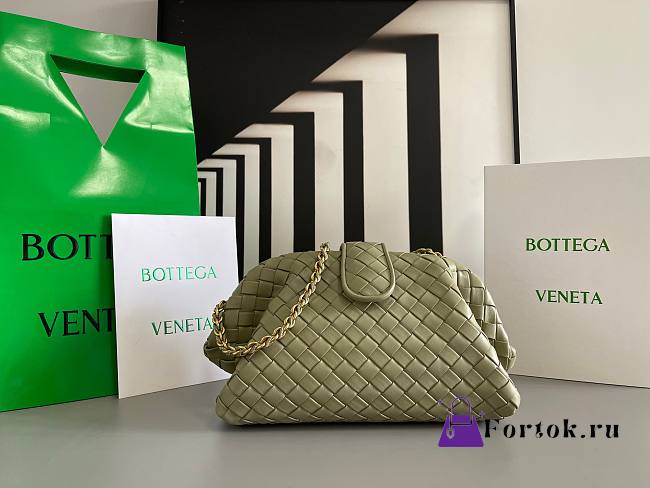 Fortok Bottega Veneta Green Teen Lauren 1980 With Chain 31.5x16.5x11cm - 1