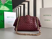 Fortok Bottega Veneta Burgundy Teen Lauren 1980 With Chain 31.5x16.5x11cm - 1