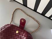 Fortok Bottega Veneta Burgundy Teen Lauren 1980 With Chain 31.5x16.5x11cm - 2