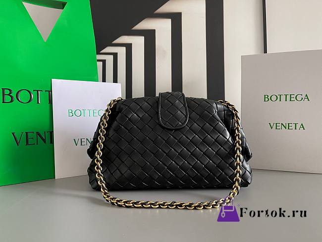 Fortok Bottega Veneta Black Teen Lauren 1980 With Chain 31.5x16.5x11cm - 1