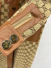 Fortok Gucci GG Canvas Leather Trim Trench Coat - 2