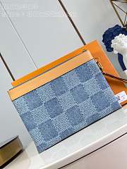 Fortok Louis Vuitton Pochette To-Go Clutch Sky Blue Denim M82313 30x21x1cm - 1