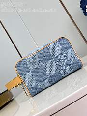 Fortok Louis Vuitton Locker Dopp Kit Toiletry Bag Sky Blue Denim N40753 23x13x12cm - 1