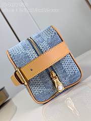 Fortok Louis Vuitton Locker Dopp Kit Toiletry Bag Sky Blue Denim N40753 23x13x12cm - 6
