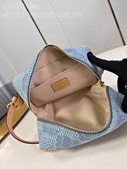Fortok Louis Vuitton Locker Dopp Kit Toiletry Bag Sky Blue Denim N40753 23x13x12cm - 5