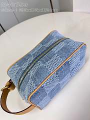 Fortok Louis Vuitton Locker Dopp Kit Toiletry Bag Sky Blue Denim N40753 23x13x12cm - 4
