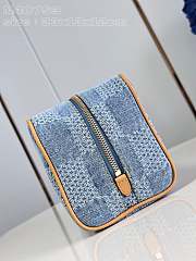 Fortok Louis Vuitton Locker Dopp Kit Toiletry Bag Sky Blue Denim N40753 23x13x12cm - 2