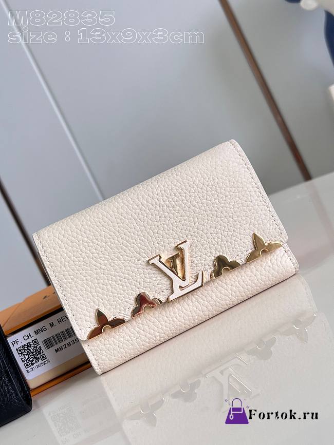 Fortok Louis Vuitton Capucines Wallet Cream M82835 13.5x9.5x3cm - 1