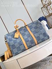 Fortok Louis Vuitton Keepall Bandoulière 50 Bag Sky Blue Denim M40739 50x29x23cm - 1