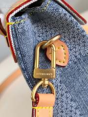 Fortok Louis Vuitton Nano Steamer Bag Sky Blue Denim N40751 15x18x7cm  - 2