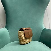 Fortok Saint Laurent Mini Manon In Raffia And Aged Vegetable-Tanned Leather 774269 23x6x12cm - 6