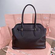Fortok MiuMiu Black Nappa Leather Handbag 5BG291 31x40x13cm - 6