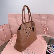 Fortok MiuMiu Brown Nappa Leather Handbag 5BG291 31x40x13cm - 3