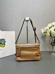 Fortok Prada Patent Leather Messenger Bag Tan 1BD082 23x15x8.5cm - 6
