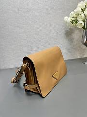 Fortok Prada Patent Leather Messenger Bag Tan 1BD082 23x15x8.5cm - 5