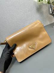 Fortok Prada Patent Leather Messenger Bag Tan 1BD082 23x15x8.5cm - 2